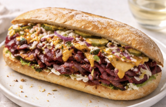 Pastrami roman roll
