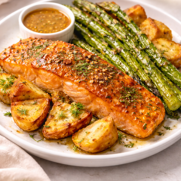 Saumon miel moutarde asperge et potatoes – uniquement le vendredi