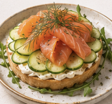 Tarte fraîcheur concombre & saumon fumé
