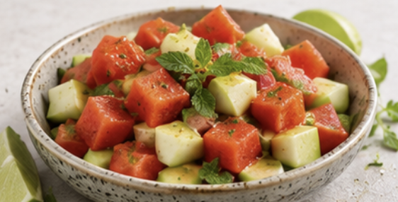 Salade fraîcheur de pastèque, Granny Smith & citron vert