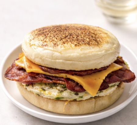 Egg Muffin Cheddar, Oeuf, Bacon & Za’atar