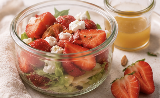 SALADE FRAICHEUR FRAISE VINAIGRETTE MIEL CITRON